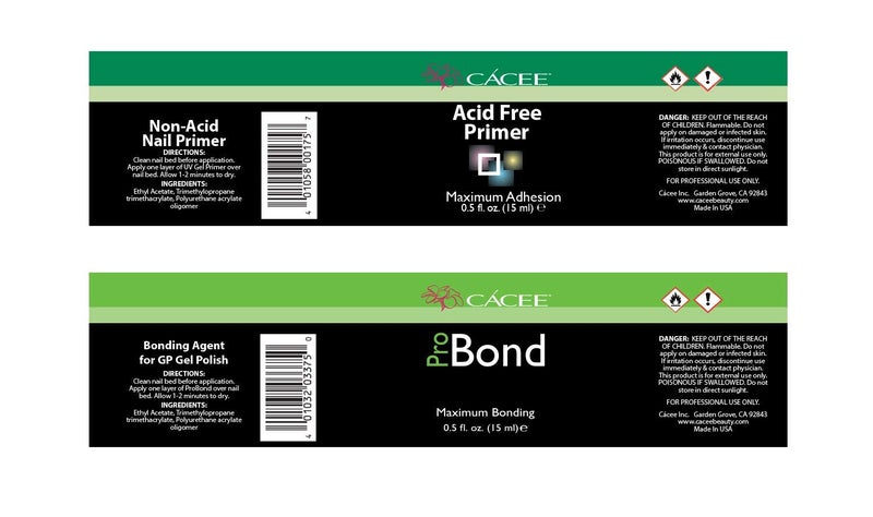 Cacee Acrylic Nail Acid Free Primer & Pro Bond Nail Prep 0.5 oz, for Gel Polish, Low Odor, UV/LED, Acrylic Nails Compatible (Acid Free + Probond) - Image 3